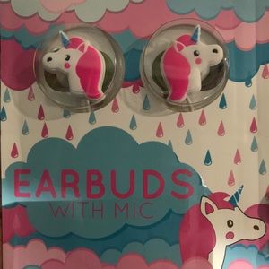 Unicorn girls earbuds with mic